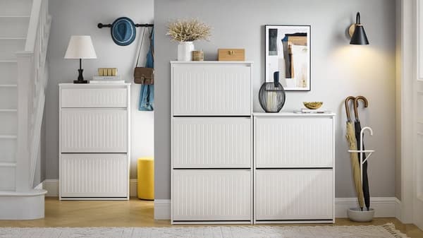 Rootz Justerbart Skoskab - Skovipper - Skostativ - Alsidig opbevaring - Justerbare rum - MDF-konstruktion - 61cm x 81cm x 26cm