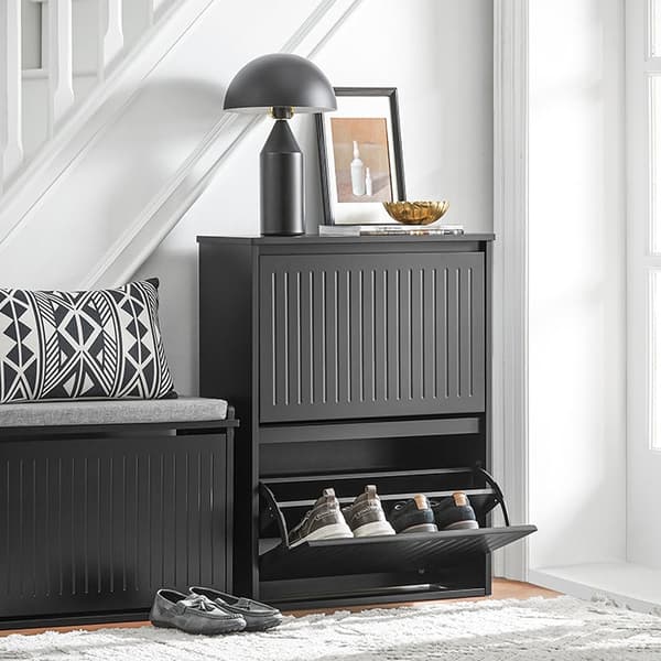 Rootz skovippeskab - Skostativ - Skobeholder - Justerbare hylder - Alsidig opbevaring - Nem montering - 61 cm x 81 cm x 26 cm