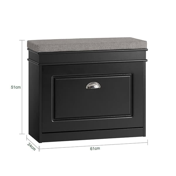 Rootz skoskabsbænk - skovælger - skobeholder - kompakt design - alsidig opbevaring - komfortabel siddeplads - 61 cm x 51 cm x 24 cm