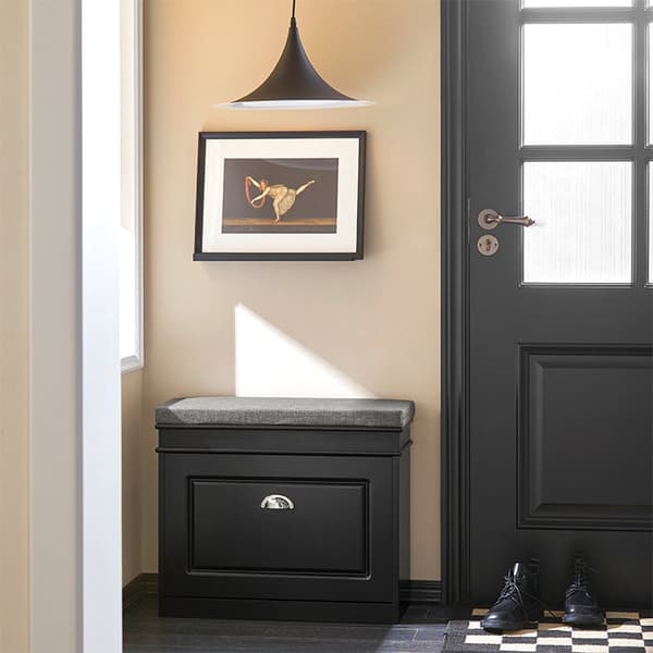Rootz skoskabsbænk - skovælger - skobeholder - kompakt design - alsidig opbevaring - komfortabel siddeplads - 61 cm x 51 cm x 24 cm