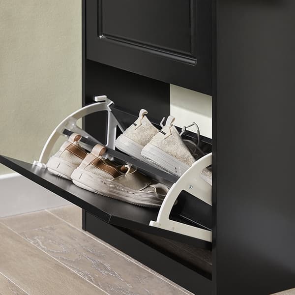 Rootz Skoskab med 3 klapper - Skovipper - Skokommode - FSC-certificeret - Robust konstruktion - Kan monteres på væggen - 53cm x 117cm x 24cm