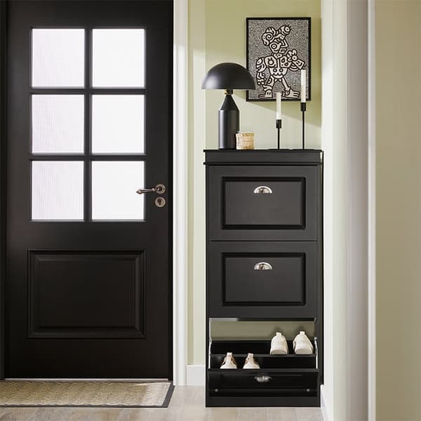 Rootz Skoskab med 3 klapper - Skovipper - Skokommode - FSC-certificeret - Robust konstruktion - Kan monteres på væggen - 53cm x 117cm x 24cm