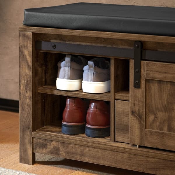 Rootz Skoförvaringsbänk - Entréorganisator - Skoskåp - Justerbara hyllor - Bekväm kudde - Mångsidig användning - 101cm x 46cm x 45cm