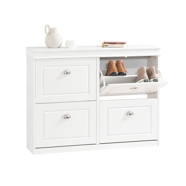 Rootz White Shoe Cabinet - Skokipper - Skoförvaringsorganisator - FSC-certifierad - Robust konstruktion - Väggfästbar - 105cm x 83cm x 24cm
