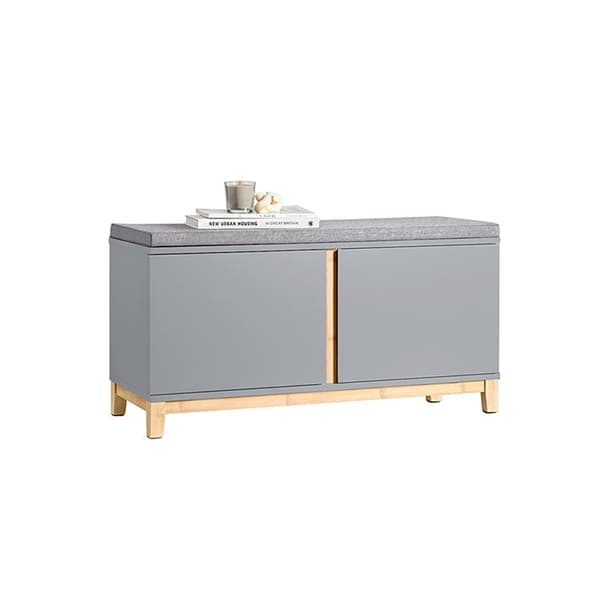Rootz Skobänk med sittdyna - Entrébänk - Förvaringsorganisator - Justerbara hyllor - Bambu- och MDF-konstruktion - Bekväma sittplatser - Stabil design