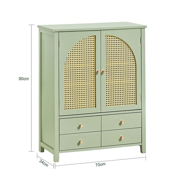 Rootz Modern Skoskåp Skänk - Hallgarderob - Kommod - MDF-material - Luftgenomsläppliga gallerdörrar - Justerbara hyllor - Rymlig förvaring - 70cm x 90