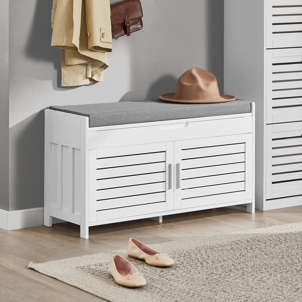 Rootz Shoe Storage Bänk - Entrébänk - Hall Organizer - Justerbara hyllor - Extra sittplatser - Kompakt design - 90cm x 50cm x 33cm