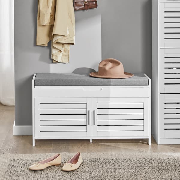Rootz Shoe Storage Bänk - Entrébänk - Hall Organizer - Justerbara hyllor - Extra sittplatser - Kompakt design - 90cm x 50cm x 33cm