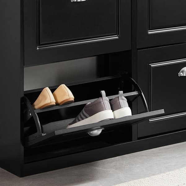 Rootz skovippeskab - Skoopbevaringsorganer - Skokommode - FSC-certificeret - Robust og sikker - Kan monteres på væggen - 105cm x 82cm x 24cm - Sort