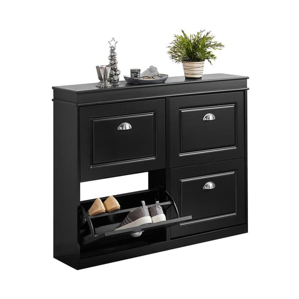 Rootz skovippeskab - Skoopbevaringsorganer - Skokommode - FSC-certificeret - Robust og sikker - Kan monteres på væggen - 105cm x 82cm x 24cm - Sort