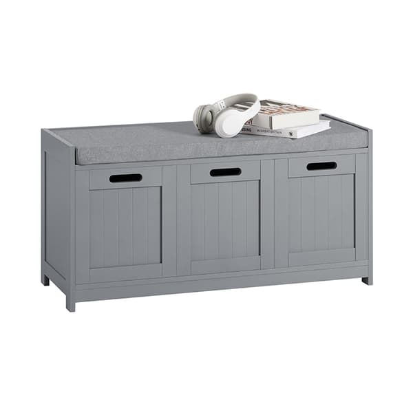 Rootz-etupenkki kenkäsäilytyksellä - Kenkäkaappi - Sisääntulon järjestäjä - Mukava pehmustettu istuin - Irrotettava tyyny - MDF-rakenne - 90cm x 45cm