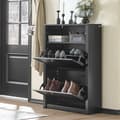 Miniatyrbillede 4 af 8: Rootz Skoskab med 2 klapper - Skovipper - Skokommode - Robust MDF-konstruktion - Ekstra opbevaringsrum - Kan monteres på væggen - 80 cm x 110 cm x 24