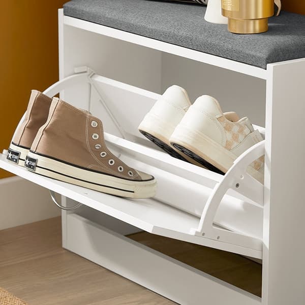 Rootz skobænk med opbevaring - Skovipper - Skostativ - Pladsbesparende design - Komfortable siddepladser - Ridsefaste gummifødder - 60 cm x 47 cm x 24