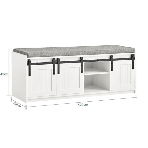 Rootz Modern Kenkäpenkki - Sisääntulopenkki - Säilytysjärjestelmä - MDF-rakenne - Suuri kantavuus 200 kg - Tilava, 6 lokeroa - 120 cm x 45 cm x 35 cm