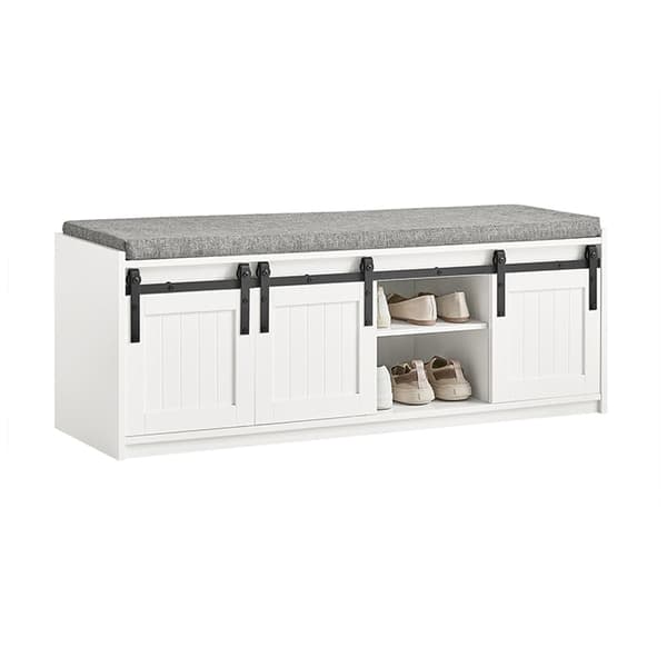 Rootz Modern Shoe Bench - Entrébænk - Opbevaringsorganisator - MDF-konstruktion - Høj belastningskapacitet 200 kg - Rummelig med 6 rum - 120 cm x 45 c