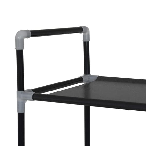 The Living Store skostativ med 10 hylder metal og ikke-vævet stof sort -  Skoopbevaring