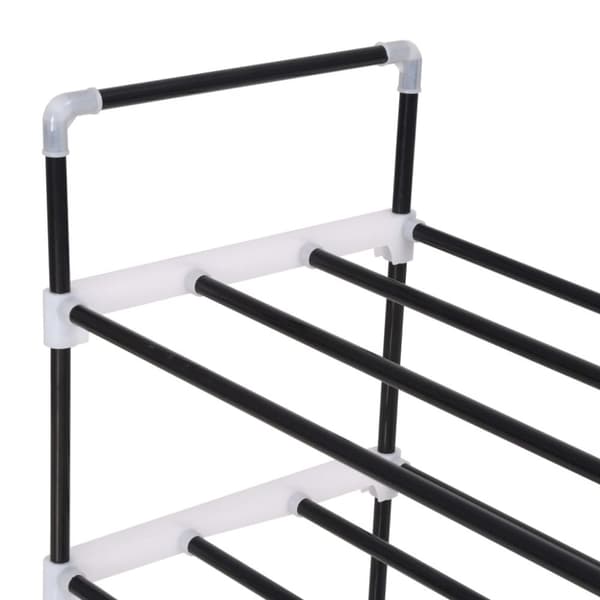 The Living Store skostativ med 4 hylder metal og plastik sort -  Skoopbevaring