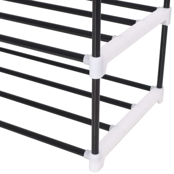 The Living Store skostativ med 4 hylder metal og plastik sort -  Skoopbevaring