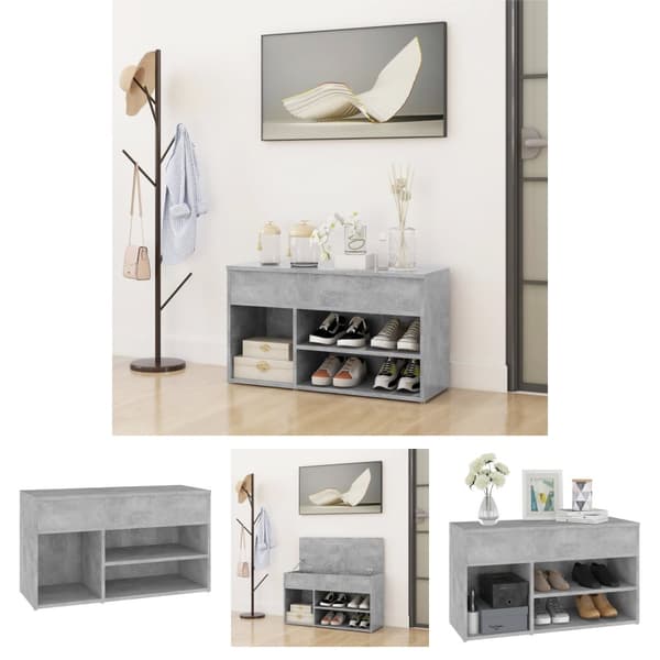 The Living Store skoreol 80x30x45 cm spånplade betongrå -  Skoopbevaring