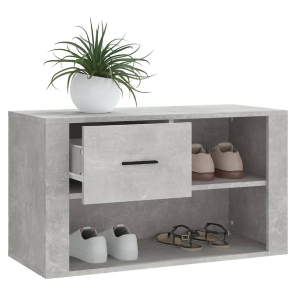 The Living Store skoreol 80x35x45 cm konstrueret træ betongrå -  Skoopbevaring