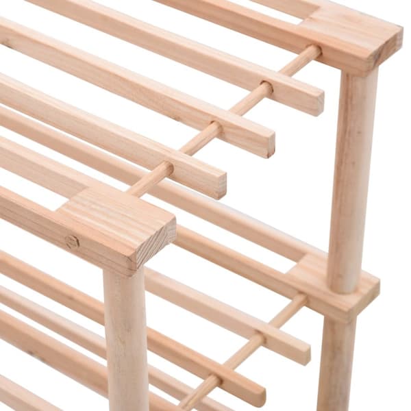 The Living Store skoreol med 4 hylder massivt grantræ -  Skoopbevaring