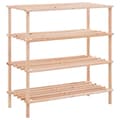 Miniatyrbillede 2 af 7: The Living Store skoreol med 4 hylder massivt grantræ -  Skoopbevaring