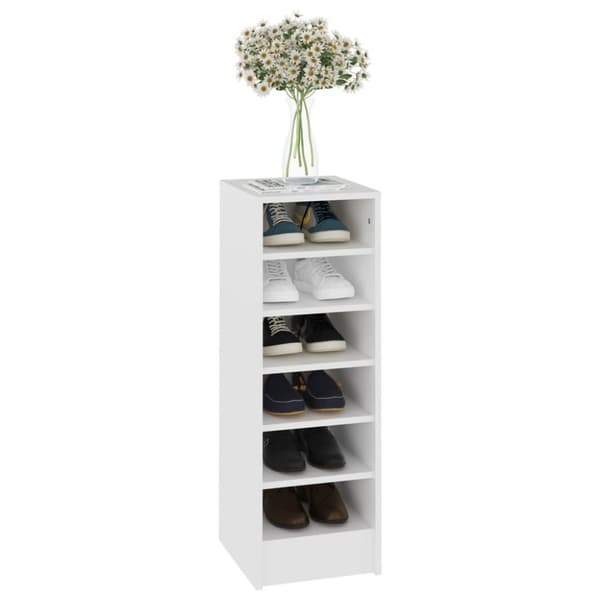 The Living Store Skoskåp vit 31,5x35x90 cm konstruerat trä -  Skoställ & skohyllor
