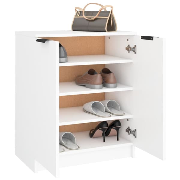 The Living Store Skoskåp vit 59x35x70 cm konstruerat trä - Skoställ & skohyllor
