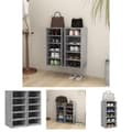 Miniatyrbillede 1 af 11: The Living Store skoreoler 2 stk. 31,5x35x70 cm spånplade betongrå -  Skoopbevaring