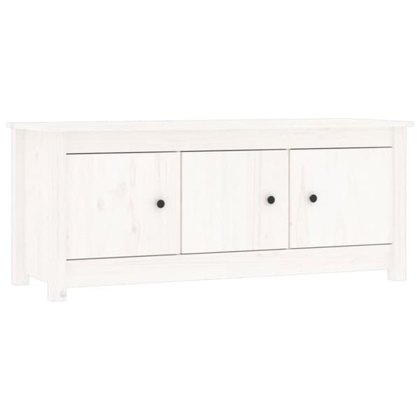 The Living Store skoreol 110x38x45,5 cm massivt fyrretræ hvid - Skoopbevaring