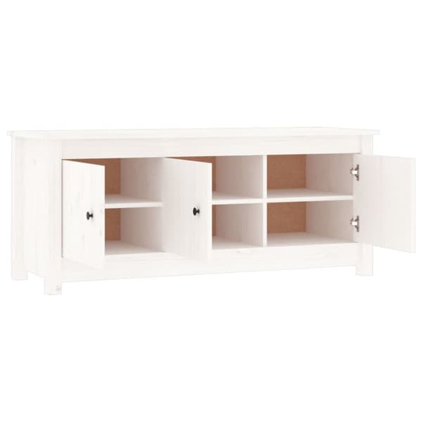 The Living Store skoreol 110x38x45,5 cm massivt fyrretræ hvid - Skoopbevaring