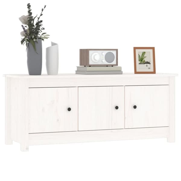 The Living Store skoreol 110x38x45,5 cm massivt fyrretræ hvid - Skoopbevaring