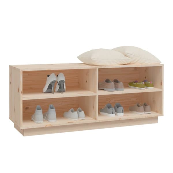 The Living Store skoreol 110x34x45 cm massivt fyrretræ -  Skoopbevaring