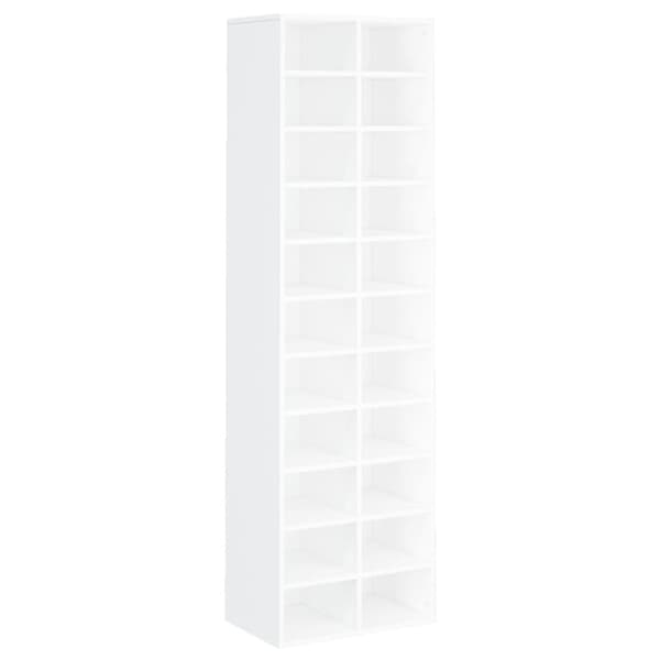 The Living Store skoreol 54x34x183 cm konstrueret træ hvid -  Skoopbevaring
