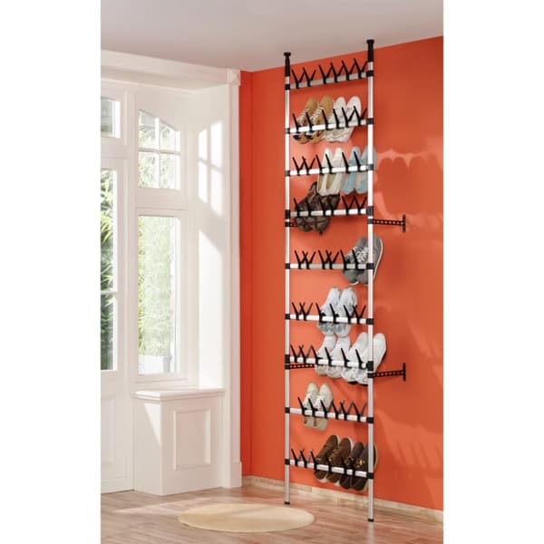 The Living Store teleskopisk skoreol med stænger aluminium -  Skoopbevaring