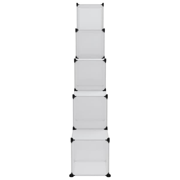 The Living Store kubeformede opbevaringskasser 15 stk. med låger PP transparent - Skoopbevaring