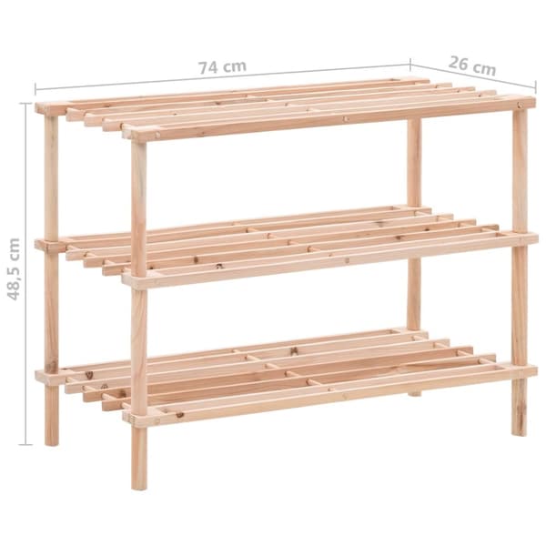 The Living Store Skohyllor 3 hyllplan massivt granträ - Skoställ & skohyllor
