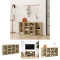 Miniatyrbillede 1 af 8: The Living Store skobænk 103x30x54,5 cm konstrueret træ sonoma-eg -  Skoopbevaring