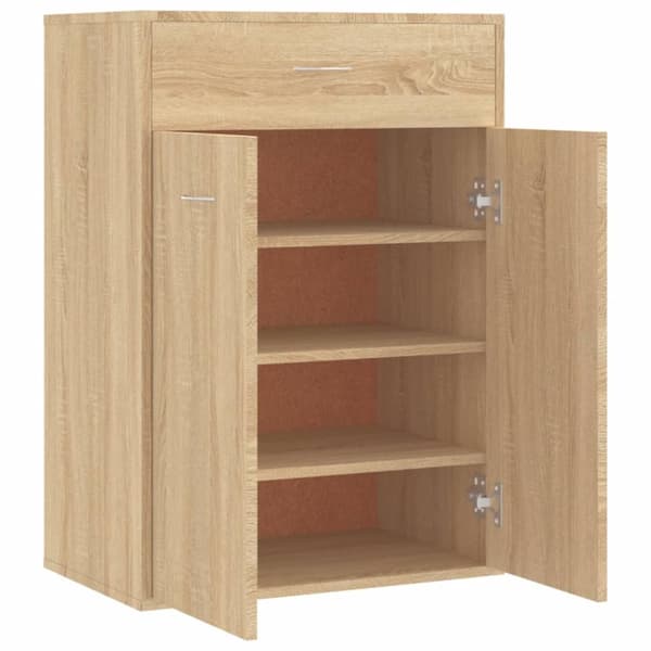 The Living Store skoskab 60x35x84 cm konstrueret træ sonoma-eg - Skoopbevaring