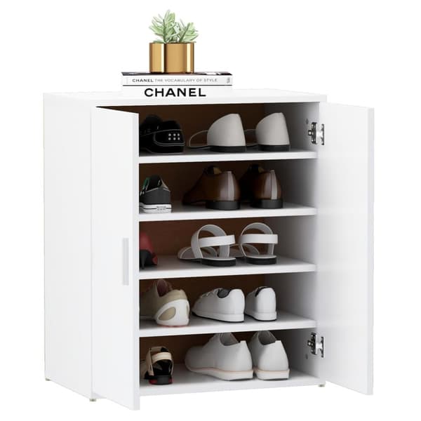 The Living Store skoreol 60x35x70 cm spånplade hvid -  Skoopbevaring