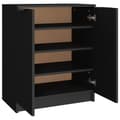 Miniatyrbillede 5 af 11: The Living Store skoreol 59x35x70 cm konstrueret træ sort -  Skoopbevaring