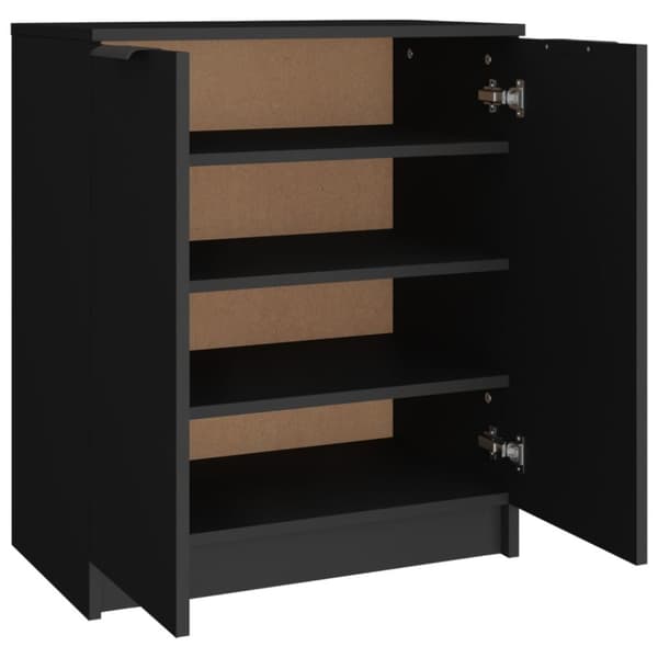 The Living Store skoreol 59x35x70 cm konstrueret træ sort -  Skoopbevaring