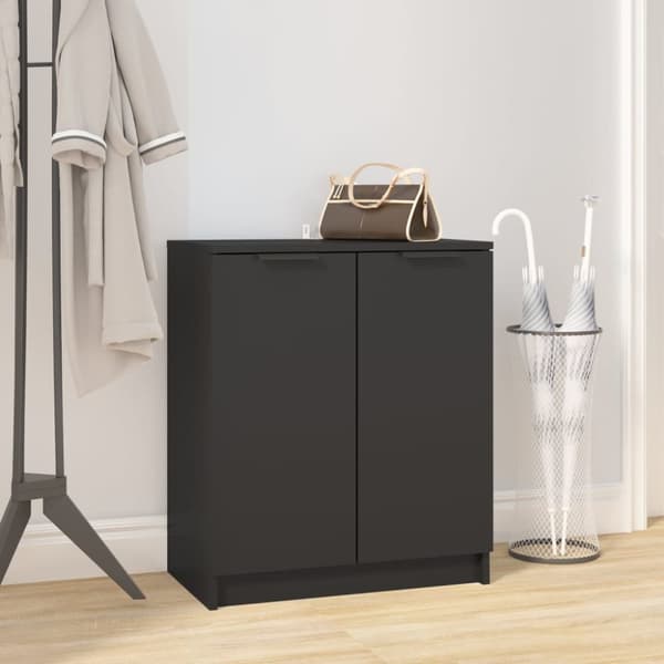 The Living Store skoreol 59x35x70 cm konstrueret træ sort -  Skoopbevaring