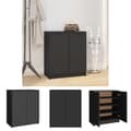 Miniatyrbillede 1 af 11: The Living Store skoreol 59x35x70 cm konstrueret træ sort -  Skoopbevaring