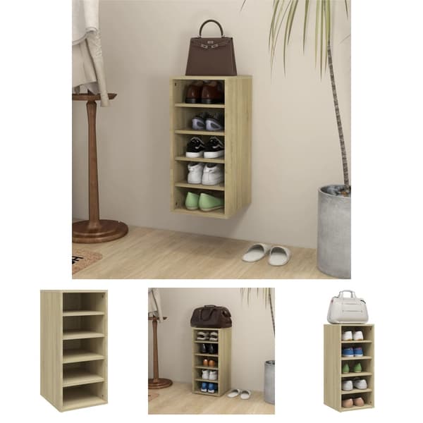 The Living Store skoreol 31,5x35x70 cm spånplade sonoma-eg -  Skoopbevaring