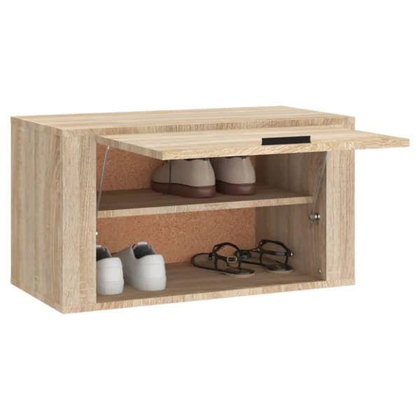 The Living Store Seinäkenkäkaappi Sonoma-tammi 70x35x38 cm tekninen puu -  Kenkähyllyt & -telineet