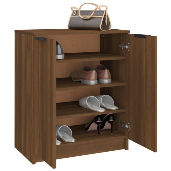 The Living Store Skoställ brun ek 59x35x70 cm konstruerat trä -  Skoställ & skohyllor