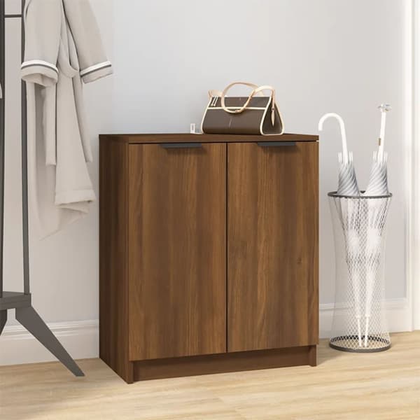 The Living Store Skoställ brun ek 59x35x70 cm konstruerat trä -  Skoställ & skohyllor