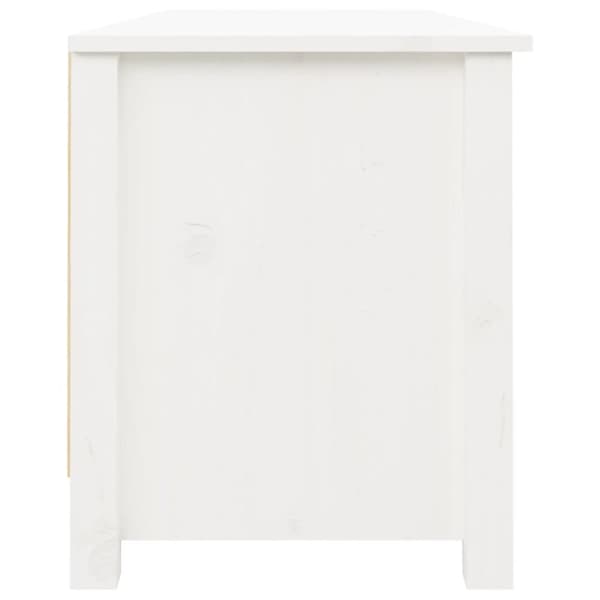 The Living Store skobænk 110x38x45,5 cm massivt fyrretræ hvid -  Skoopbevaring