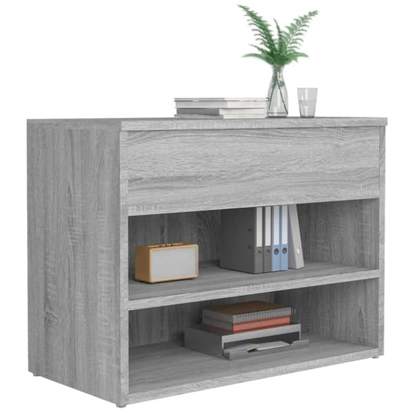The Living Store skobænk 60x30x45 cm konstrueret træ grå sonoma-eg -  Skoopbevaring